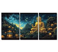 Set de 3 Marco de Madera Cuadros Decoracion Salon Modernos Paisaje Cuadros Decorativos, Religión Impresiones Sobre Lienzo posters Decorativos, Dormitorio Hogar Cocina Decoracion Pared 35x50cm,-f157b