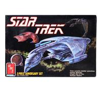 Set de 3 micronaves Adversarias AMT/ERTL de Star Trek: Ave de Guerra Romulana, Merodeador Ferengi y Ave de Presa Klingon.