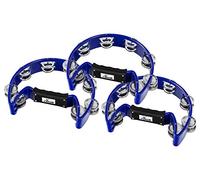 Set De 3 Panderetas De Mano XDrum Forma De Media Luna (Pandereta, 16 Pares De Platinelas De Acero Cromado, Plástico) Azul
