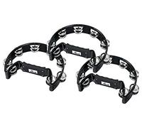 Set De 3 Panderetas De Mano XDrum Forma De Media Luna (Pandereta, 16 Pares De Platinelas De Acero Cromado, Plástico) Negro