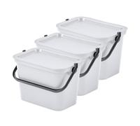 Set de 3 papeleras 5l blanco con asa
