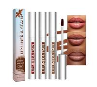 Set de 3 Peel Off Lip Liner Stain,Tinte de Labios de Larga Duración,Lip Tint Waterproof Sin Transferencia,Delineador de Labios Peel Off de Alta Pigmentación,Reddish Brown Coffee Cocoa,01