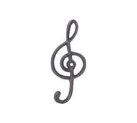 Set de 3 Perchas Decorativas Colgantes de Hierro Colado Nota Musical Adornos y Esculturas. Percheros. Regalos Originales. Decoración Hogar. 7 x 3 x 16 cm