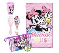 Neceser de Aseo de Minnie Mouse - Cierre de Cremallera - 23 x 15 x 8 cm - Incluye Accesorios - Diseño Impermeable - Ideal para Llevar de Viaje - Producto Original Diseñado en España