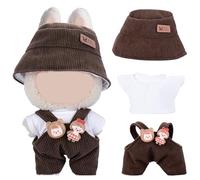 Set de 3 Piezas para Muñeca La-BU , Ropa de Peluchede 17 cm para labu, Ropa de Muñeca para muñecas Adecuado para muñecas de 1/2/3 generación (Marrón)