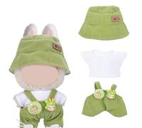 Set de 3 Piezas para Muñeca La-BU , Ropa de Peluchede 17 cm para labu, Ropa de Muñeca para muñecas Adecuado para muñecas de 1/2/3 generación (Verde)