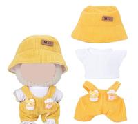 Set de 3 Piezas para Muñeca La-BU , Ropa de Peluchede 17 cm para labu, Ropa de Muñeca para muñecas Adecuado para muñecas de 1/2/3 generación (Amarillo)
