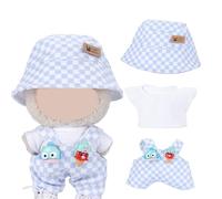 Set de 3 Piezas para Muñeca La-BU , Ropa de Peluchede 17 cm para labu, Ropa de Muñeca para muñecas Adecuado para muñecas de 1/2/3 generación (Azul)