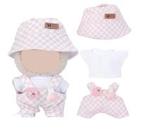 Set de 3 Piezas para Muñeca La-BU , Ropa de Peluchede 17 cm para labu, Ropa de Muñeca para muñecas Adecuado para muñecas de 1/2/3 generación (Rosa)