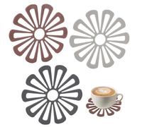 Set de 3 piezas resistentes al calor antideslizantes y decorativos, diseño de flor de ciruelo multicolor fácil de limpiar
