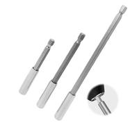 Set de 3 Portabrocas Magnéticos de Vástago Hexagonal 1/4" - Soporte de Extensión para Destornillador, Longitudes 75/100/150mm, para Tornillos, Tuercas y Taladros, Accesorio Indispensable