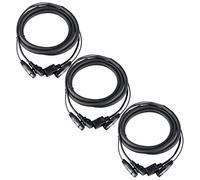 Set de 3 Pronomic Stage IECD-2.5 Cable Híbrido DMX C/DMX (Cable combinado para alimentación y señal DMX, longitud: 2,5 m) Negro