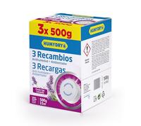 Set de 3 Recambios de tableta Antihumedad para Deshumidificadores - Ideal para Armarios, Baños y Habitaciones - Espacios de hasta 15 m2-500 gr - Aroma: Lavanda - Humydry