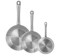 Set de 3 Sartenes Ø26Ø28Ø30cm en Acero inoxidable, Aptas para inducción y SIN antiadherente