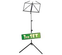 SET de 3 Soportes para Partituras McGrey 100/2 B (ajustables en altura, plegables, metal, con funda) negro