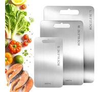 Set de 3 Tablas de Cortar de Titanio Puro - Tabla de Cocina Antibacteriana y Apta para Lavavajillas - No Desafila Cuchillos (Mejor que Acero Inoxidable y Madera) - Para Carne, Frutas y Verduras