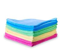 Set de 3 toallas de microfibra Glart H4488 40x40 cm, coloridas - 600 GSM, absorbentes, sin pelusa, lavables, limpieza sin rayas para cocina, baño, oficina, coche, hogar, higiénicas, reutilizables, sua