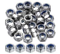 Set de 30 Tuercas de Seguridad M8 con Bloqueo de Nylon, Tuercas Hexagonales de Acero Inoxidable