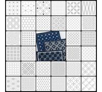 Set de 32 plantillas sashiko, patrones para bordar, patrones de bordado, plantillas blancas translúcidas reutilizables, resistentes al calor con diversos diseños geométricos