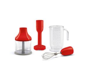 Set De 4 Accesorios Smeg Hbac11rd Rojo Batidor Picadora Pasapurés Vaso
