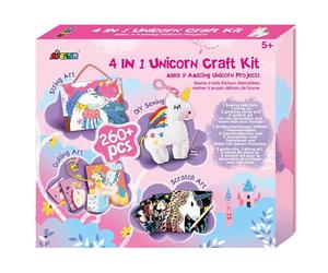 Set de 4 Actividades en 1 - Manualidades de Unicornios - Incluye Láminas de Rascar y Material para Tejer - A Partir de 5 Años - Avenir - Set de Manualidades para Tus Peques