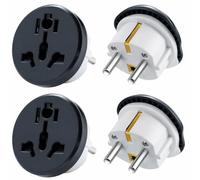 Set de 4 adaptador universal de viaje - adaptador UK a Francia, adaptador enchufe inglés a Francia, para Europa, China, EE. UU., Australia, Japón, con enchufe de 2 pines, Max 2500W, adaptador de viaje