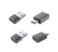 Set de 4 adaptadores USB a Tipo C 3.2: 2 adaptadores USB a Tipo C y 2 adaptadores Tipo C a USB