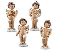 Set de 4 angelitos de pie sobre una Nube en Blanco 24 cm