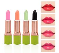 Set de 4 Bálsamos Labiales Mágicos con Aloe Vera, Hidratante y de Larga Duración, Cambio de Color Sensible a la Temperatura, Bálsamo Labial Natural, Regalo Ideal para Mujeres y Niñas