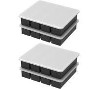 Set de 4 bandejas de silicona con tapa para freezer. Para sopa, smoothies y sobras. Fácil desmolde.