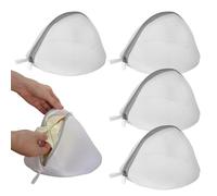 Set de 4 Bolsas para Lavar Zapatillas y Ropa Delicada, Malla Reforzada con Cremallera Segura, Reutilizables, para Ropa Interior, Viajes y Lavadora