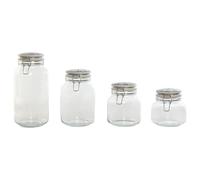 Set de 4 Botes Home ESPRIT Azul Blanco Metal Silicona Cristal Gres 800 ml 1 L 1,5 L 2,2 L 4 Piezas - Marca: Home ESPRIT - EAN: 8424002125363