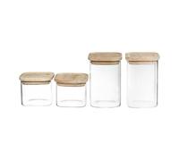 Set de 4 botes secret de gourmet cocina apilable vidrio 24 cm