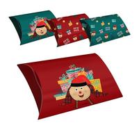 Set de 4 Cajas Planas para Embalaje Fácil de Regalos Caga Tió Nadal Catalán Navidad, 20x32cm