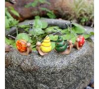 Set de 4 Caracoles de Resina para Jardín para decoración Exterior | Material resina , ligero, clima, set 4 piezas, para ideal exterior e interior