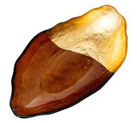 Set de 4 centros de Cristal en Marron y Dorado 16x28x4.5 cm