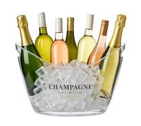 Set de 4 cubiteras Relaxdays, recipiente con asas, 8 l, transparente