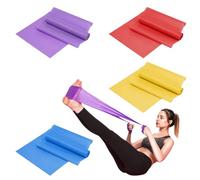 Set de 4 Elasticos Fitness Musculacion, 1,5m Bandas Elasticas Fitness con 3 Niveles de Resistencia, Bandas Elasticas Pilates, Bandas De Resistencia, Gomas Elasticas Musculacion para Yoga, Pilates