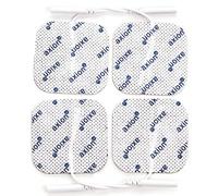 Set de 4 electrodos cuadrados axion | Para electroestimuladores TENS y EMS con conexión de clavija 2mm | Parches tens ems 5 x 5 cm | Almohadillas tens ems