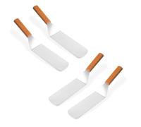 Set De 4 Espátulas De Madera Acero Inoxidable Para Asar