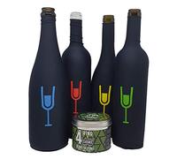 Set de 4 Fundas elásticas para cata a ciegas en Bote metálico. Fundas Reutilizables Negra para cata de Vino para Botellas de 75cl - Accesorio para Vino