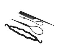 Set de 4 juego de peluquería pelo aguja Dish pelo peine DIY pelo trenza eléctrica clip