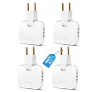 Set de 4 Ladron enchufes Plano | Enchufe Plano Pared extraplano de 3 Tomas Giratorio 180º | ladrón Enchufe | enchufes Planos detras Muebles | ladron Enchufe | Ladrones para enchufes (4 UNDS)