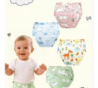 Set de 4 pantalones suaves de entrenamiento para niños pequeños, ropa interior lavable para entrenamiento para ir al baño para niños