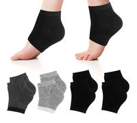 Set de 4 pares de calcetines reutilizables en gel para el talón SPA - Calcetines hidratantes para los pies - Vendaje transpirable para espolones del talón - Calcetines cómodos