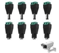 Set de 4 Pares de Conector 12V DC 2.1 mm x 5.5 mm Macho y Hembra, Compatible con Sistemas de 12V para CCTV, DVR, Tiras de Luz LED - Conectores de Alimentación Duraderos y Fáciles de Usar