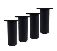Set de 4 Patas para Muebles Aluminio Armario De Cocina Pies Redondo Ajustables Cocina Patas para Muebles-10cm-Negro