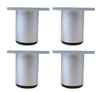 Set de 4 Patas para Muebles Aluminio Armario De Cocina Pies Redondo Ajustables Cocina Patas para Muebles-6cm-Blanco