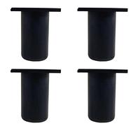 Set de 4 Patas para Muebles Aluminio Armario De Cocina Pies Redondo Ajustables Cocina Patas para Muebles-8cm-Negro