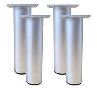 Set de 4 Patas para Muebles Aluminio Armario De Cocina Pies Redondo Ajustables Cocina Patas para Muebles-15cm-Blanco